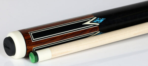 J Pechauer P17N Pro Series Pool Cue - Cocobolo with Black Points and Turquoise Inlays - Image 3