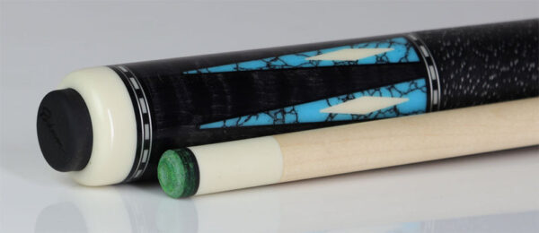 J Pechauer P19C-TQ Pro Series Pool Cue - Ebony Stain with Turquoise Points - Image 2