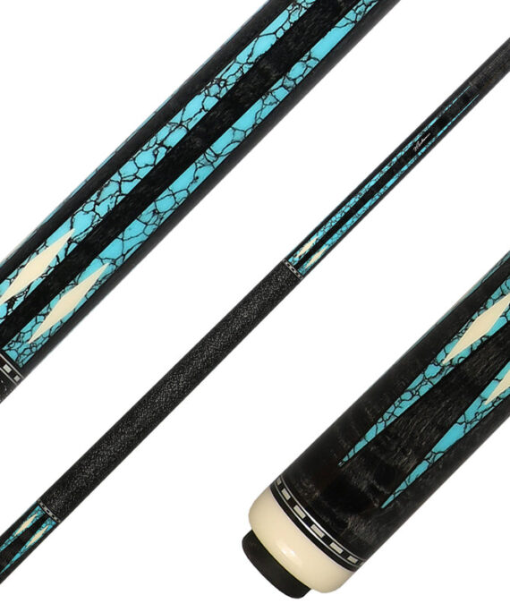 J Pechauer P19C-TQ Pro Series Pool Cue - Ebony Stain with Turquoise Points