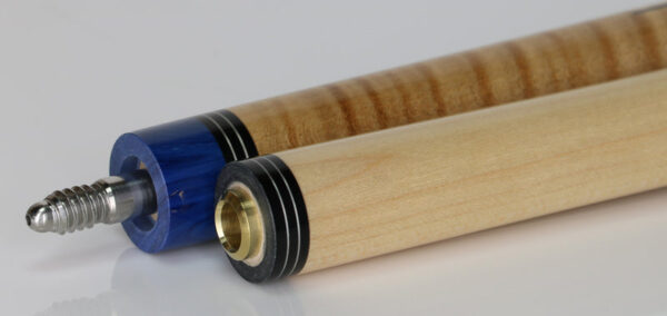 J Pechauer P19N Pro Series Pool Cue - Natural Stain with Ebony Framed Blue Juma Points - Image 4