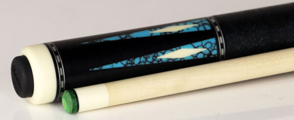 J Pechauer P21N Pro Series Pool Cue - Black with Turquoise Points - Image 2