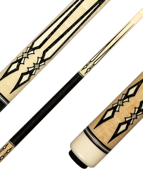 J Pechauer P22N Pro Series Pool Cue - Maple with Sim. Ebony and Gold Vein Inlays