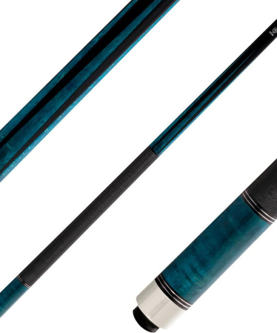 Star S74 Cue - Black with 6 Blue Stained Maple Points