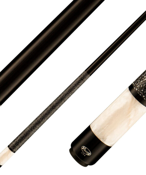 Viking ST0702 Storm Series Play Cue -Midnight Black-Stained Maple with White Premium Pearl Butt Sleeve