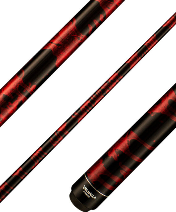 Valhalla VA212 Cue - Red and Black Marble Paint