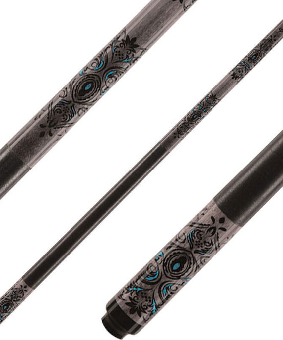 Lucky L51 Cue- Grey Stain with Blue Overlay