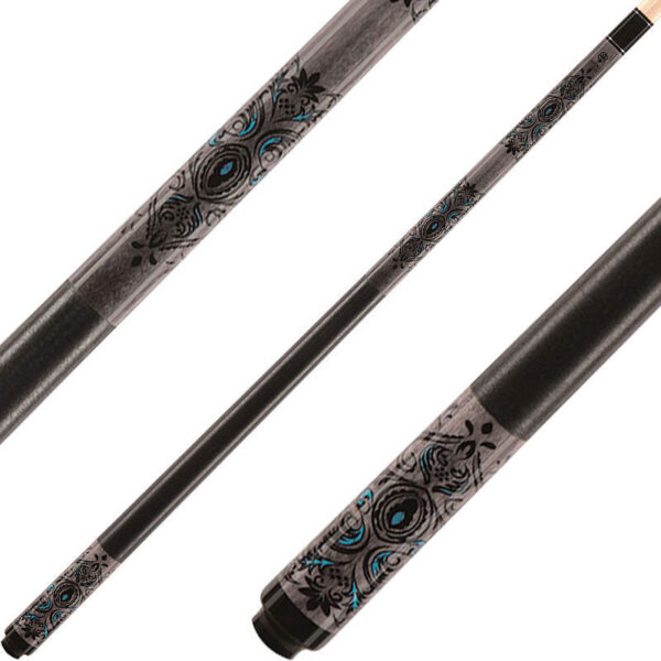 Lucky L51 Cue- Grey Stain with Blue Overlay