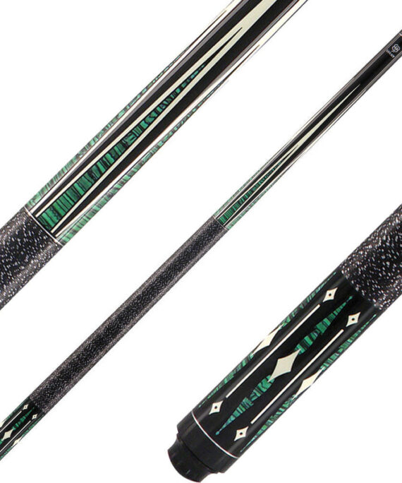 Lucky L28 Cue - Black with Multi Color Green and White Points