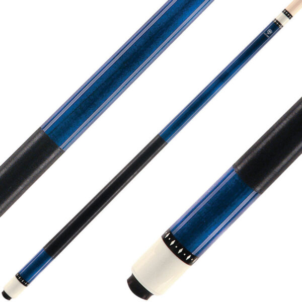 Lucky  L07 Cue - Blue Stain with White Diamond Rings
