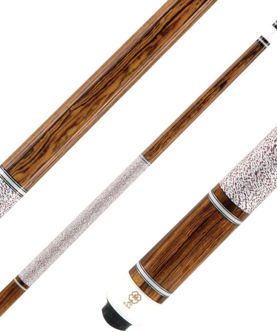 McDermott G224 G Series Cue - Bocote with 5 Ivory and Silver Rings