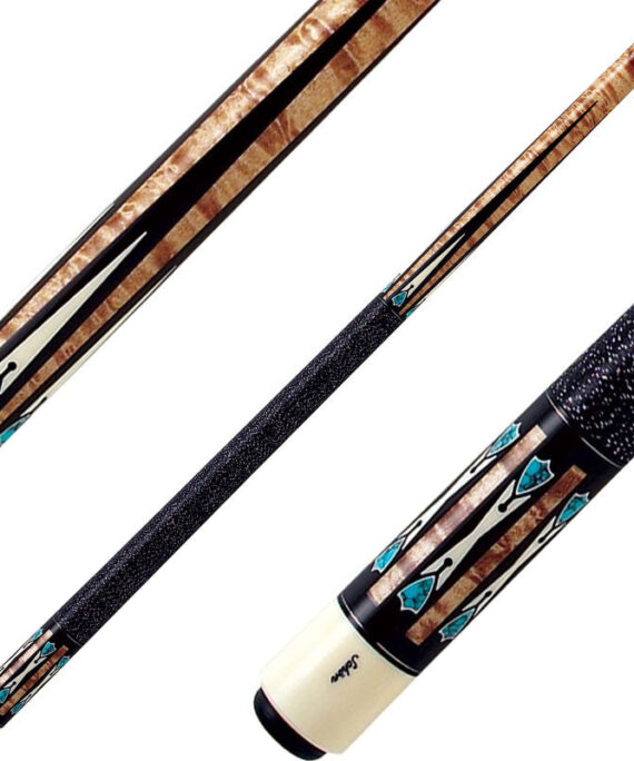 Schon CX52 Pool Cue - Maple with Ebony and Turquoise