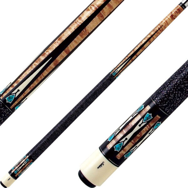 Schon CX52 Pool Cue - Maple with Ebony and Turquoise