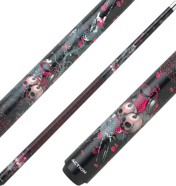 Eight Ball Mafia EBM07 Play Cue - Cherry Skulls Black and Pink