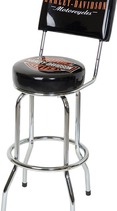 Harley Davidson Bar Stool Bar and Shield - Backed Bar Height