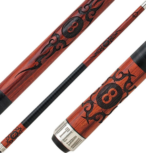 Outlaw OL20 Cues - Cherry Eight Ball Scroll