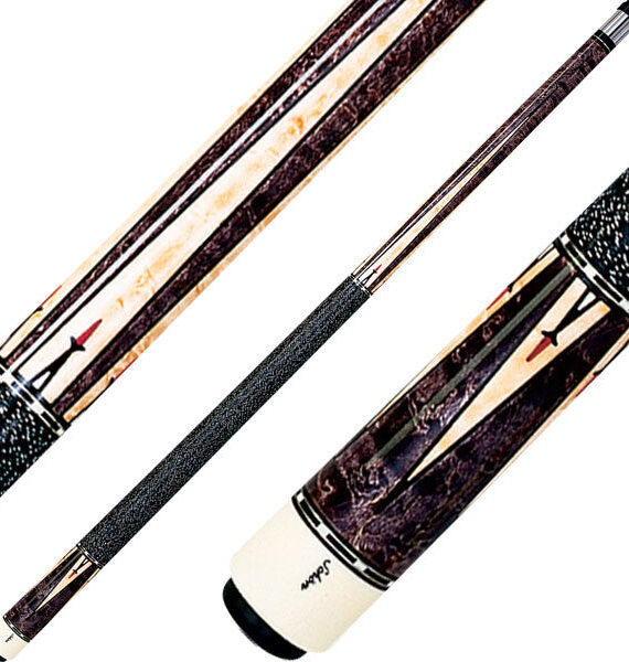 Schon CX37 Pool Cue - Grey Stained Maple with Blonde Maple Points
