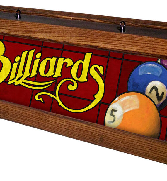Classic Red Billiards Pool Table Light Mahogany Stain