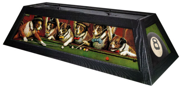 Black Stain Pool Dogs Themed Pool Table Light